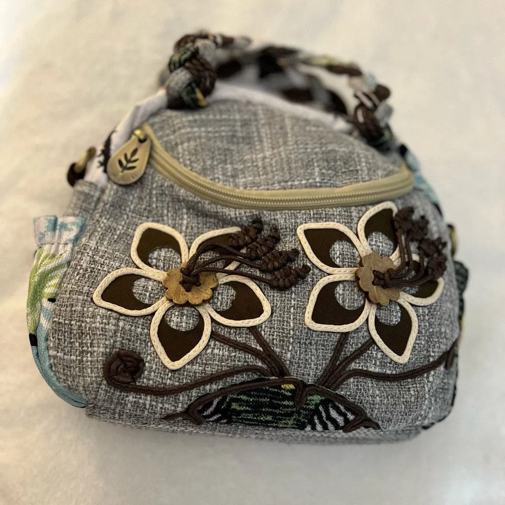 Boho Crossbody Bag Stylish Flower Design - Picture 6 of 13
